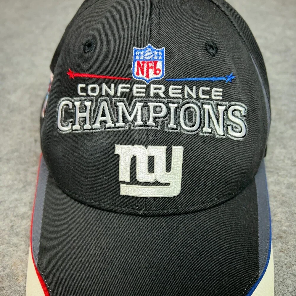 New‎ York Giants Mens Hat Cap Black White Adjustable Super Bowl XLII Reebok NFL